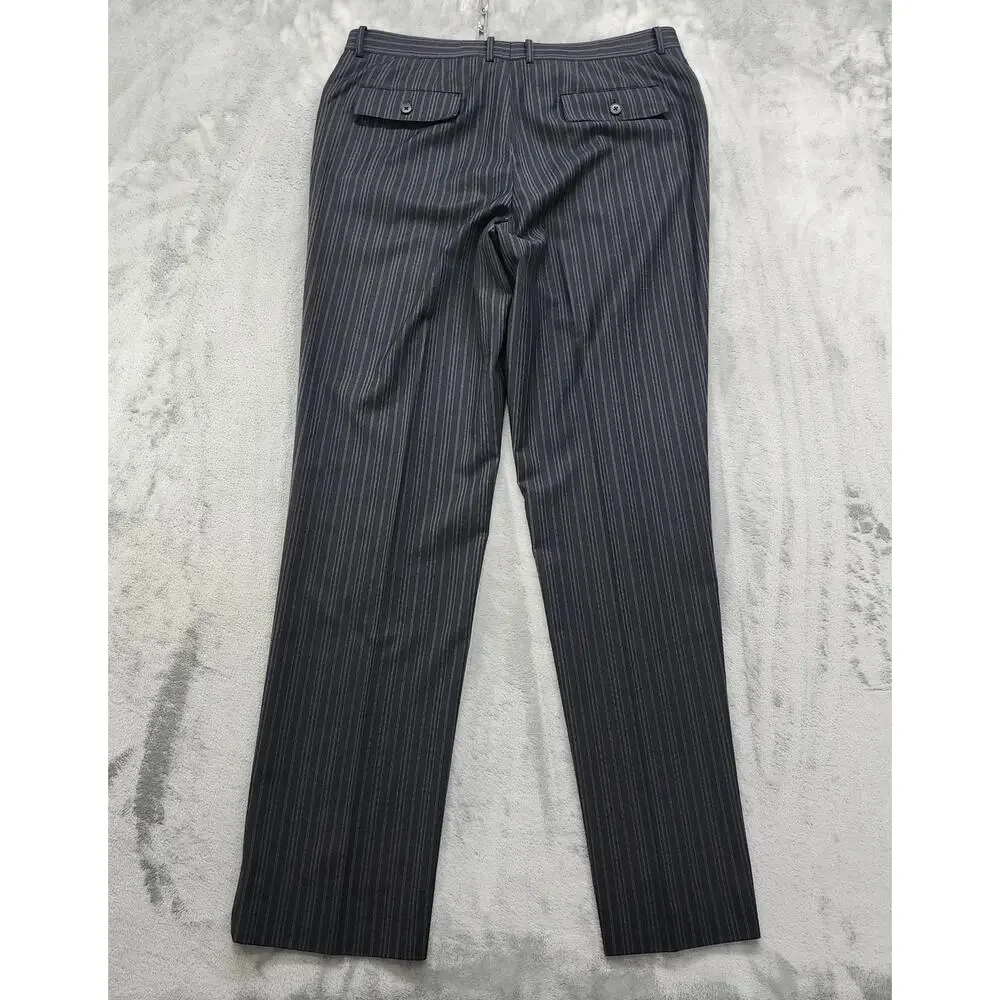Vintage 90s‎ Point Zero Couture 2 Piece Suit Mens Size 44T/38T Black Pin Stripe
